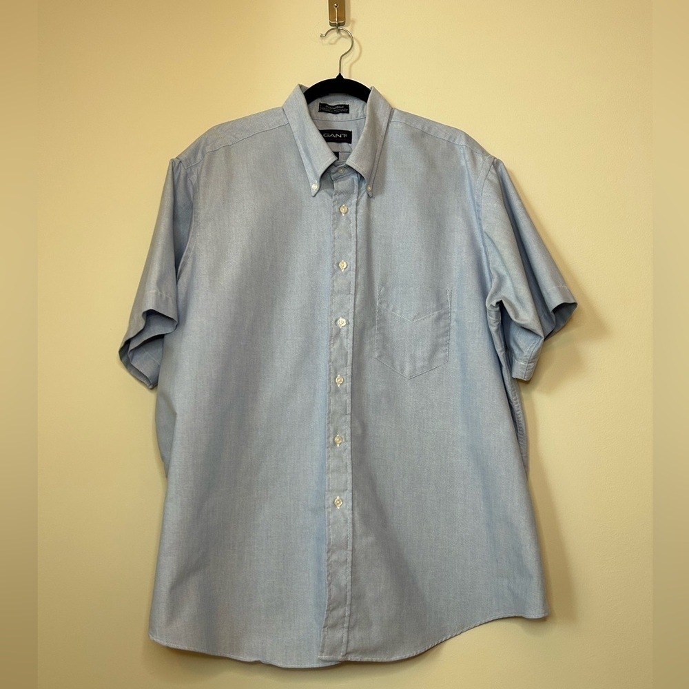 Gant Mens Classic Oxford Casual Half Sleeve Button Down Size 18